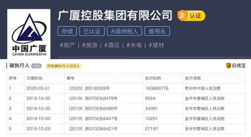上市公司廣廈控股新增被執行人信息,執行標的達1億元